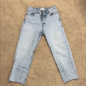 Zara Light Wash Straight Jeans